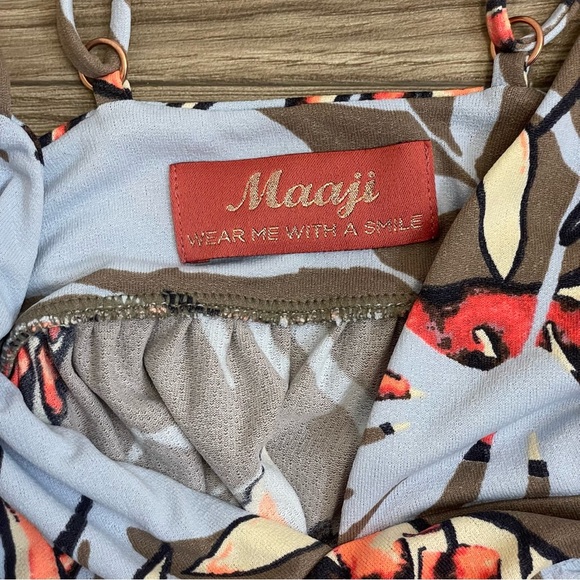 Maaji Spontaneity Blue Frond & Leaf Printed Cover-Up Maxi Dress - Picture 6 of 10